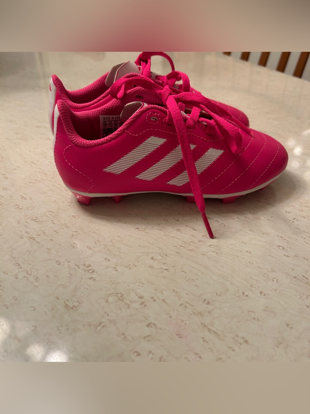 adidas Pink and White Girls' Soccer Cleats - Picture 4 of 5